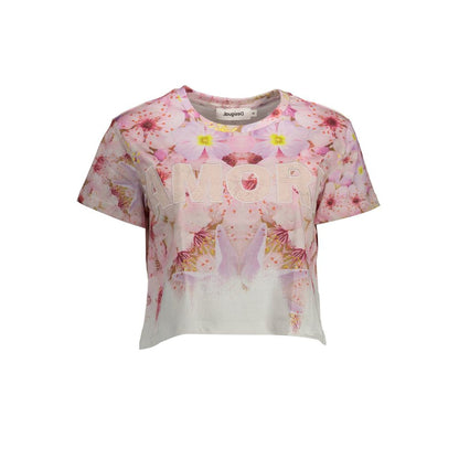Pink Cotton Women T-Shirt