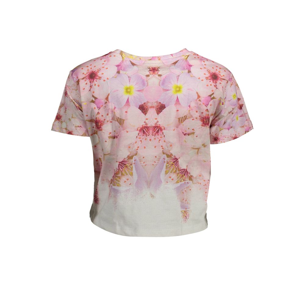Pink Cotton Women T-Shirt