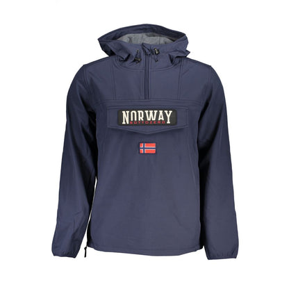 Blu Polyester Men's Jacket