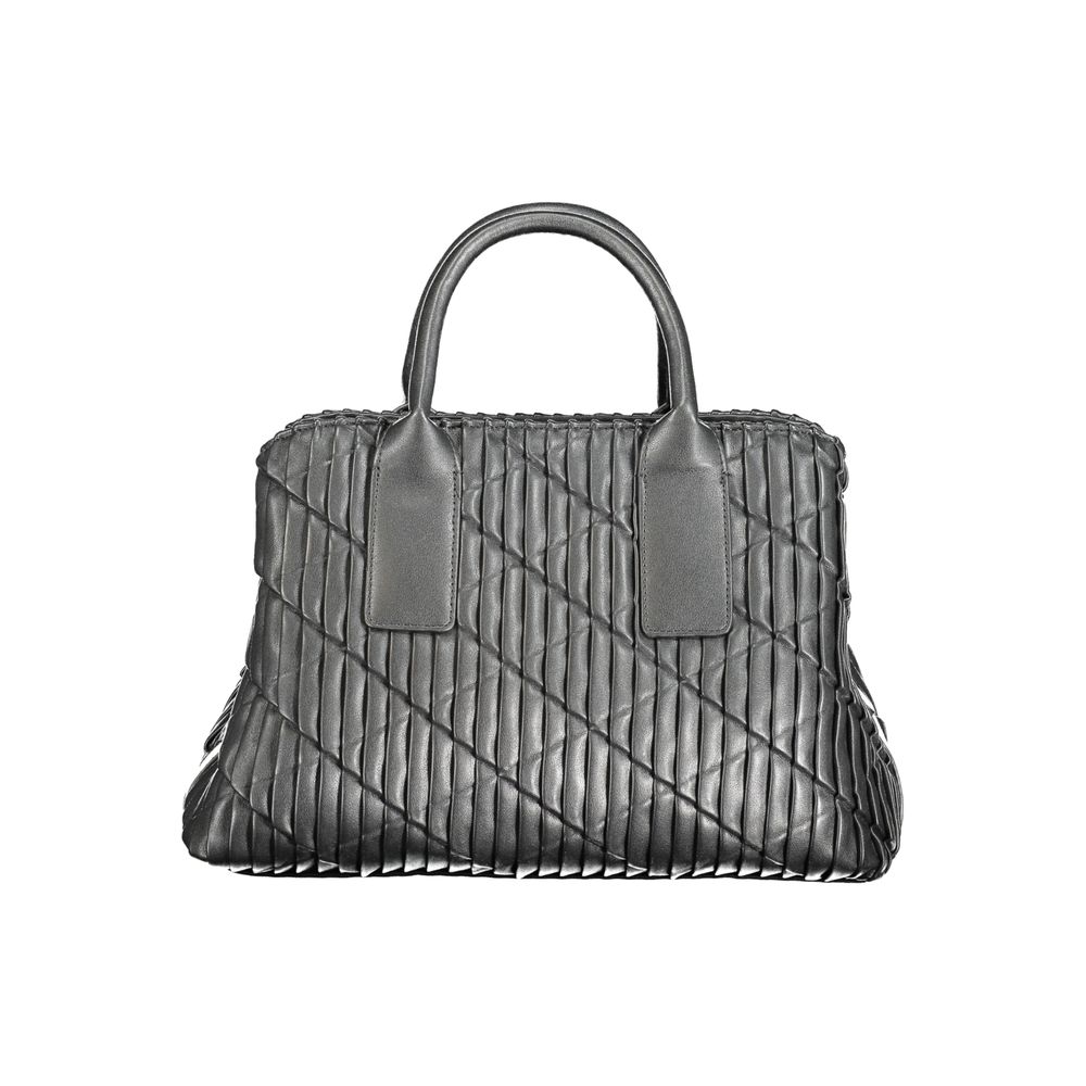 Black Polyurethane Women Handbag