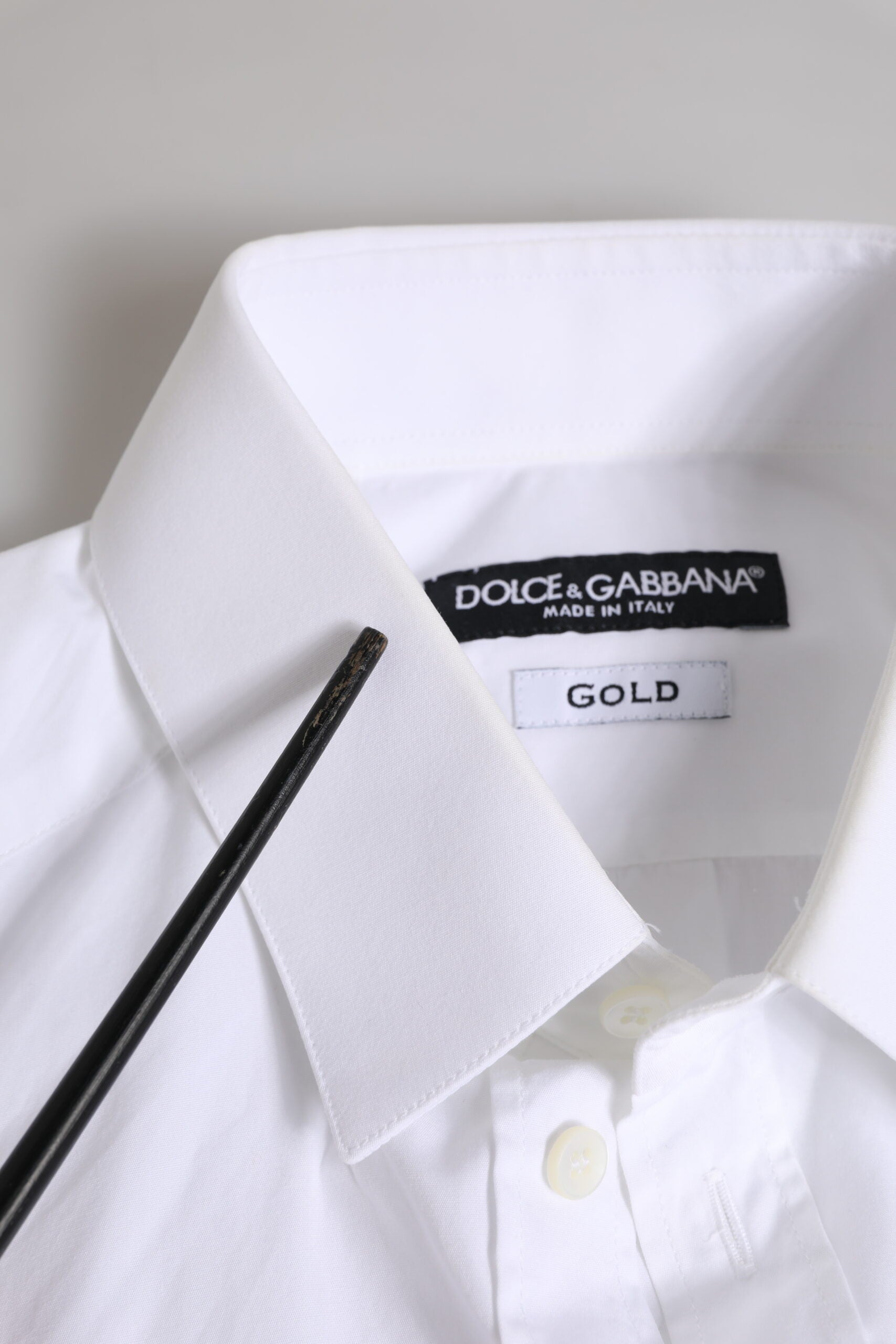 White Cotton Long Sleeves GOLD Formal Shirt