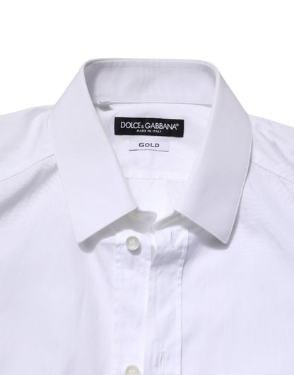 White GOLD Cotton Long Sleeve Men Formal Shirt