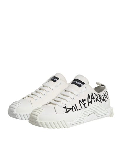 White Cotton NS1 Low Top Sneakers Shoes