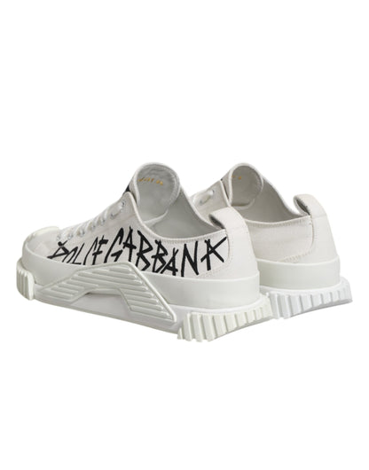 White Cotton NS1 Low Top Sneakers Shoes