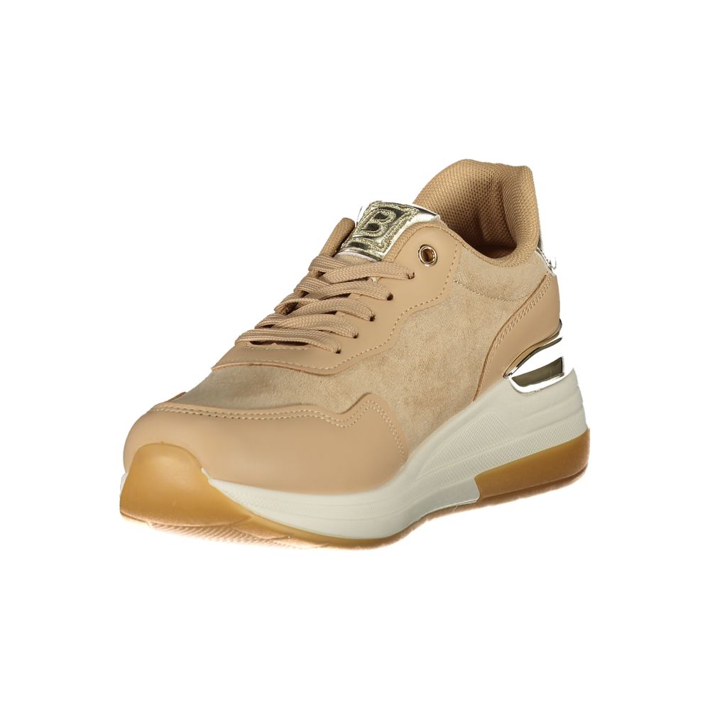 Beige Polyester Women Sneaker