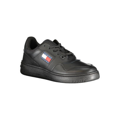 Black Leather Women Sneaker