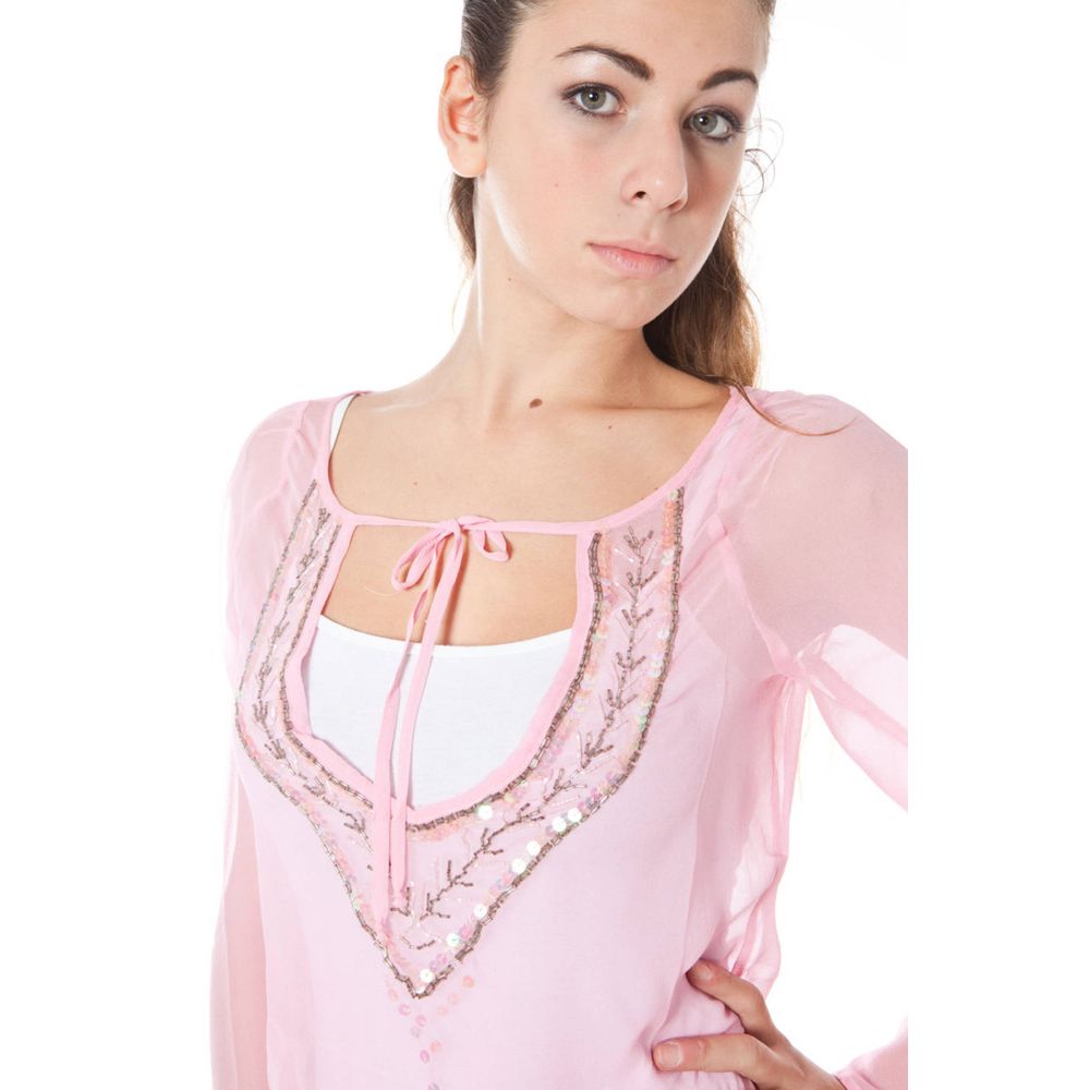 Pink Silk Women Top
