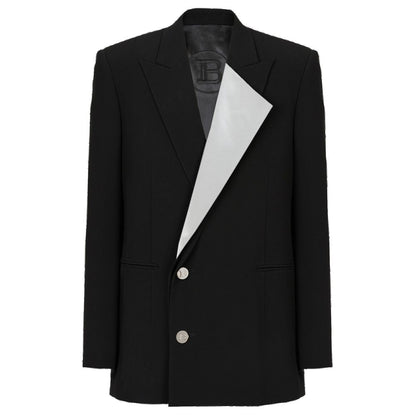 Black Viscose Women Blazer