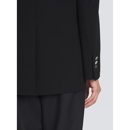 Black Viscose Women Blazer