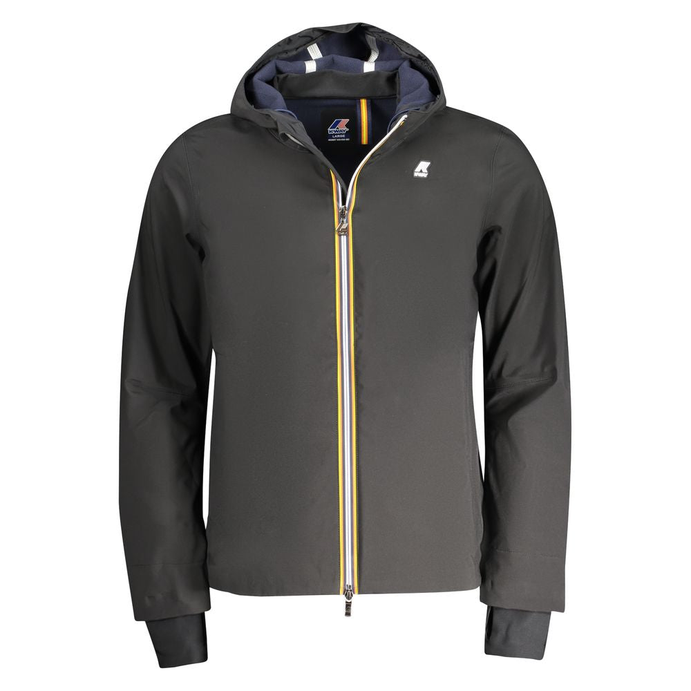 Black Polyester Men Jacket