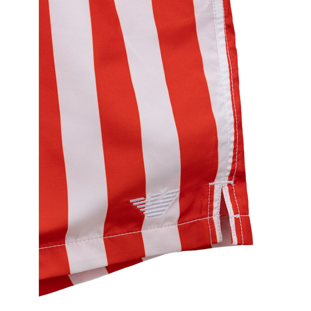 Red Polyester Swim Shorts