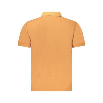 Orange Cotton Men Polo Shirt