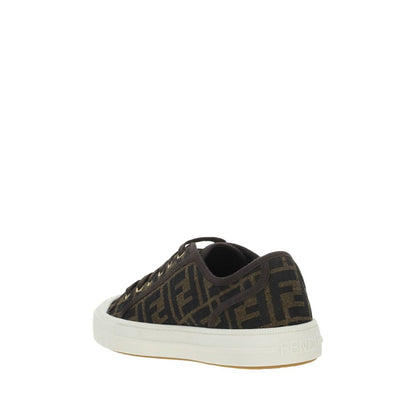 Brown Polyamide Low Top Sneakers