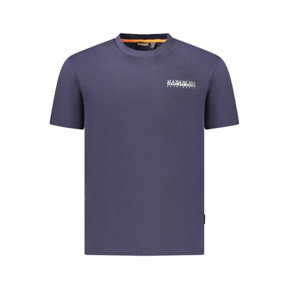 Blue Cotton Men T-Shirt