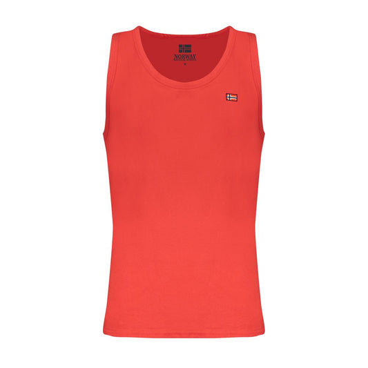 Red Cotton Men Tank Top