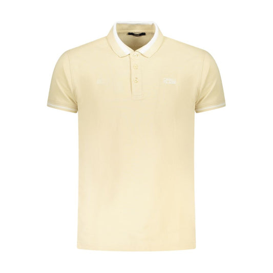 Beige Cotton Men Polo Shirt