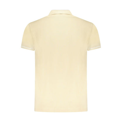 Beige Cotton Men Polo Shirt