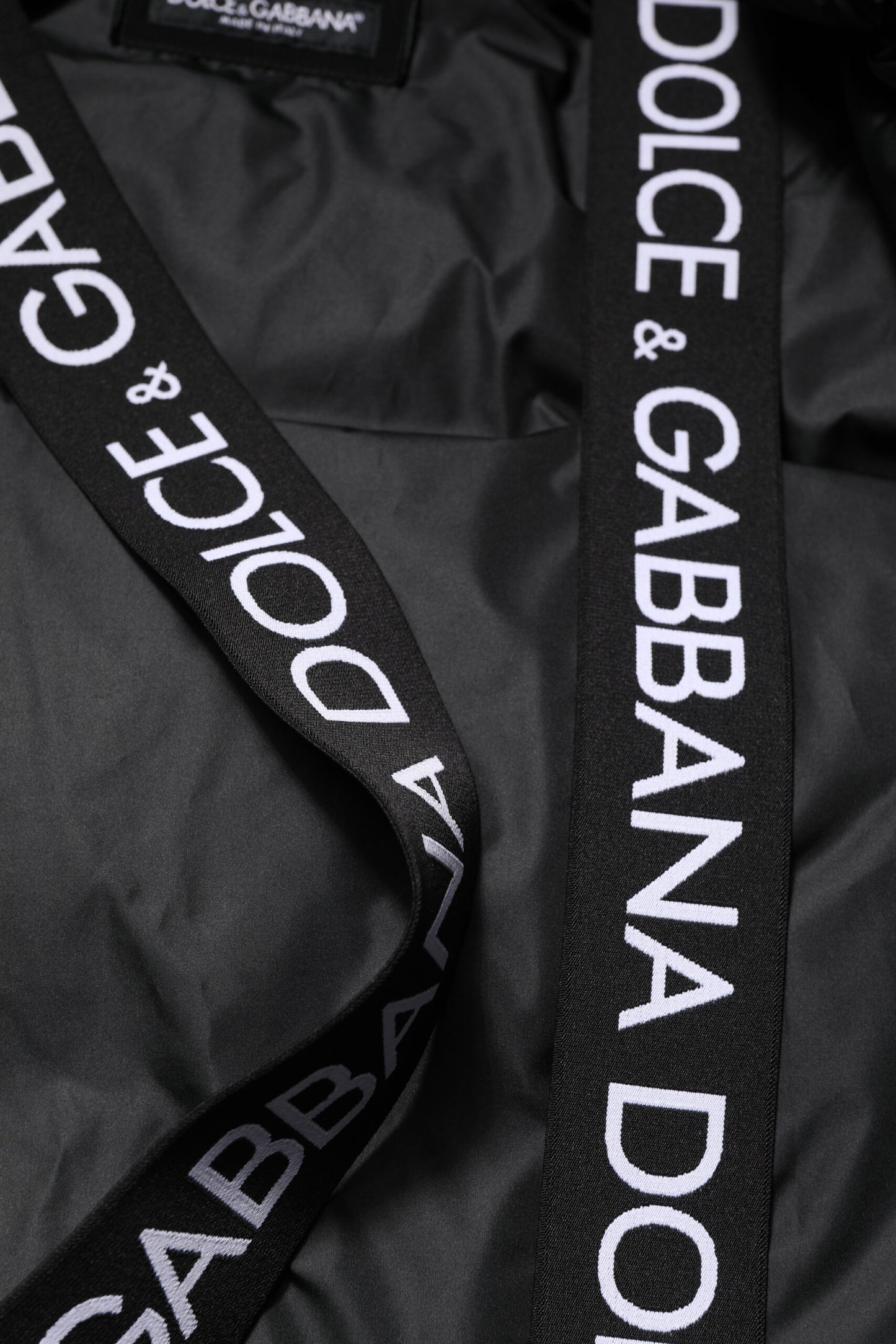 Black Logo Full Zip Hooded Quilted Jacket