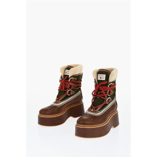 Wood Effect Sole CANADA HIKING Platform Booties