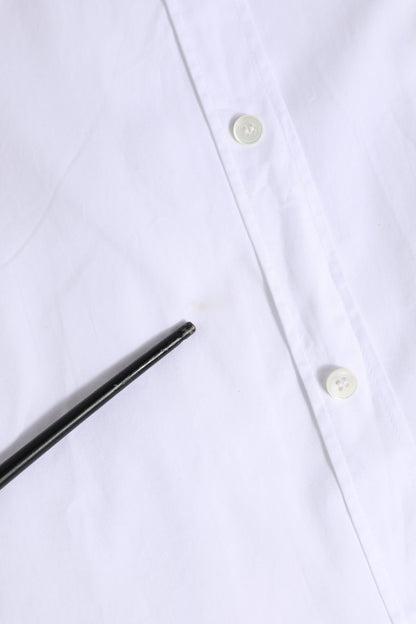 White Cotton GOLD Long Sleeves Dress Shirt