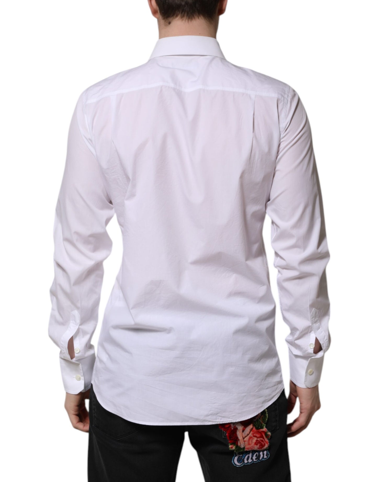 White Cotton Long Sleeves Dress Shirt
