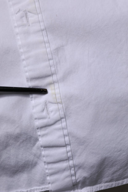 White Cotton GOLD Long Sleeves Dress Shirt