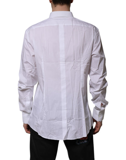 White Cotton GOLD Long Sleeves Dress Shirt