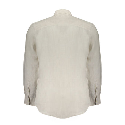 Beige Linen Men Shirt