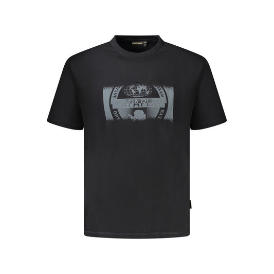 Black Cotton Men T-Shirt