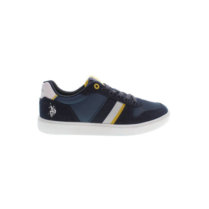 Blue Polyester Athletic Sneakers