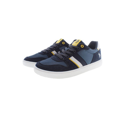 Blue Polyester Athletic Sneakers