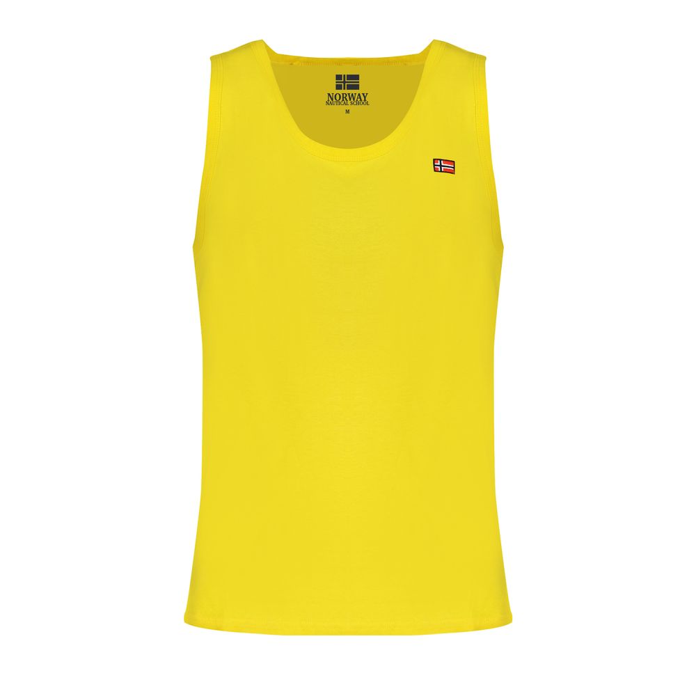 Yellow Cotton Men Tank Top