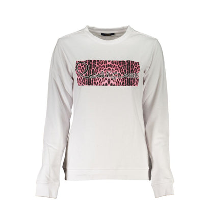 White Cotton Women Sweatshirt