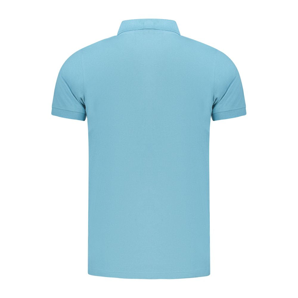 Light Blue Cotton Men Polo Shirt