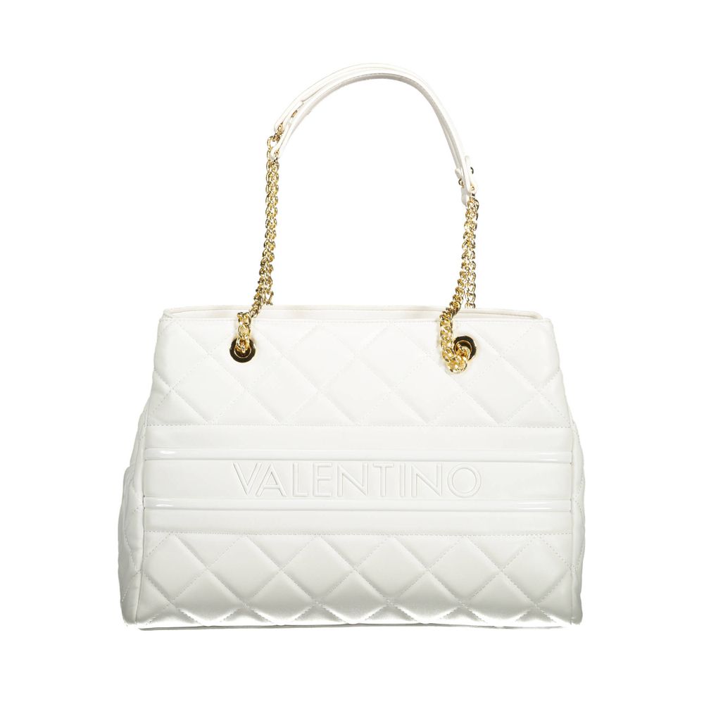 White Polyurethane Women's Bag with Handles