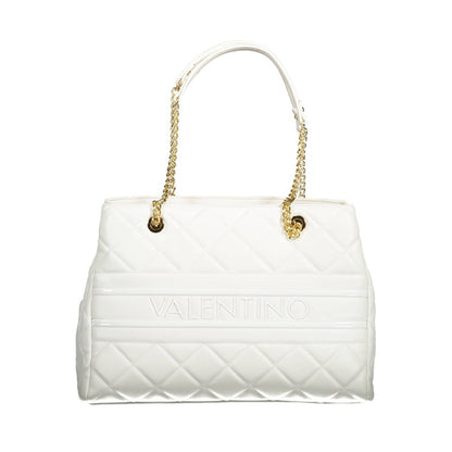 White Polyurethane Women's Bag with Handles