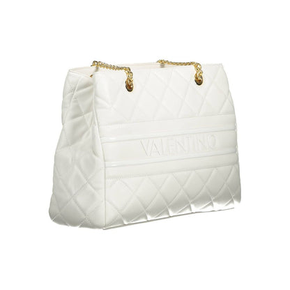 White Polyurethane Women's Bag with Handles