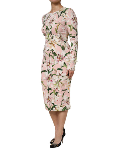 Pink Lily Viscose Sheath Stretch Midi Dress