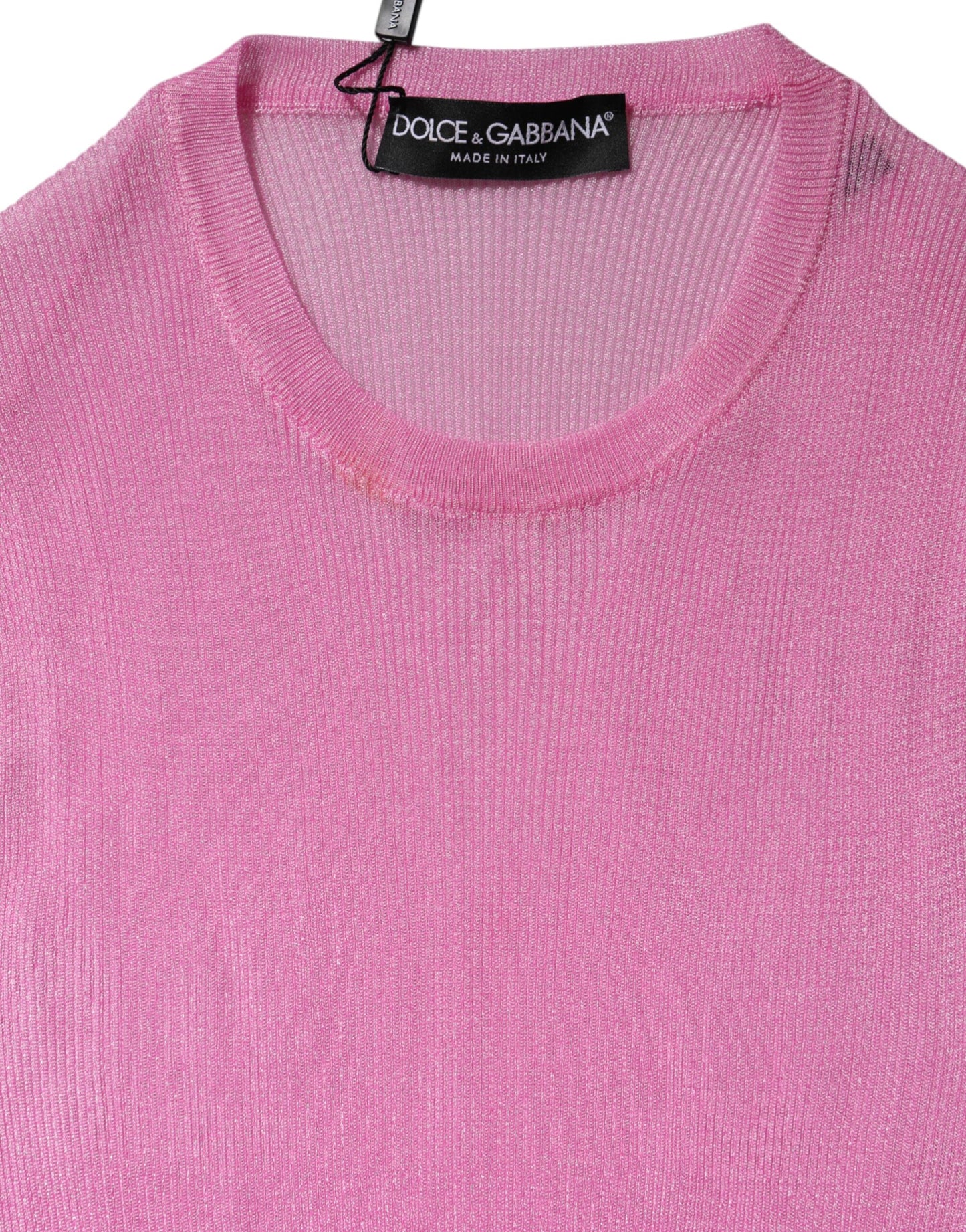 Pink Polyester Sleeveless Round Neck Tank Top