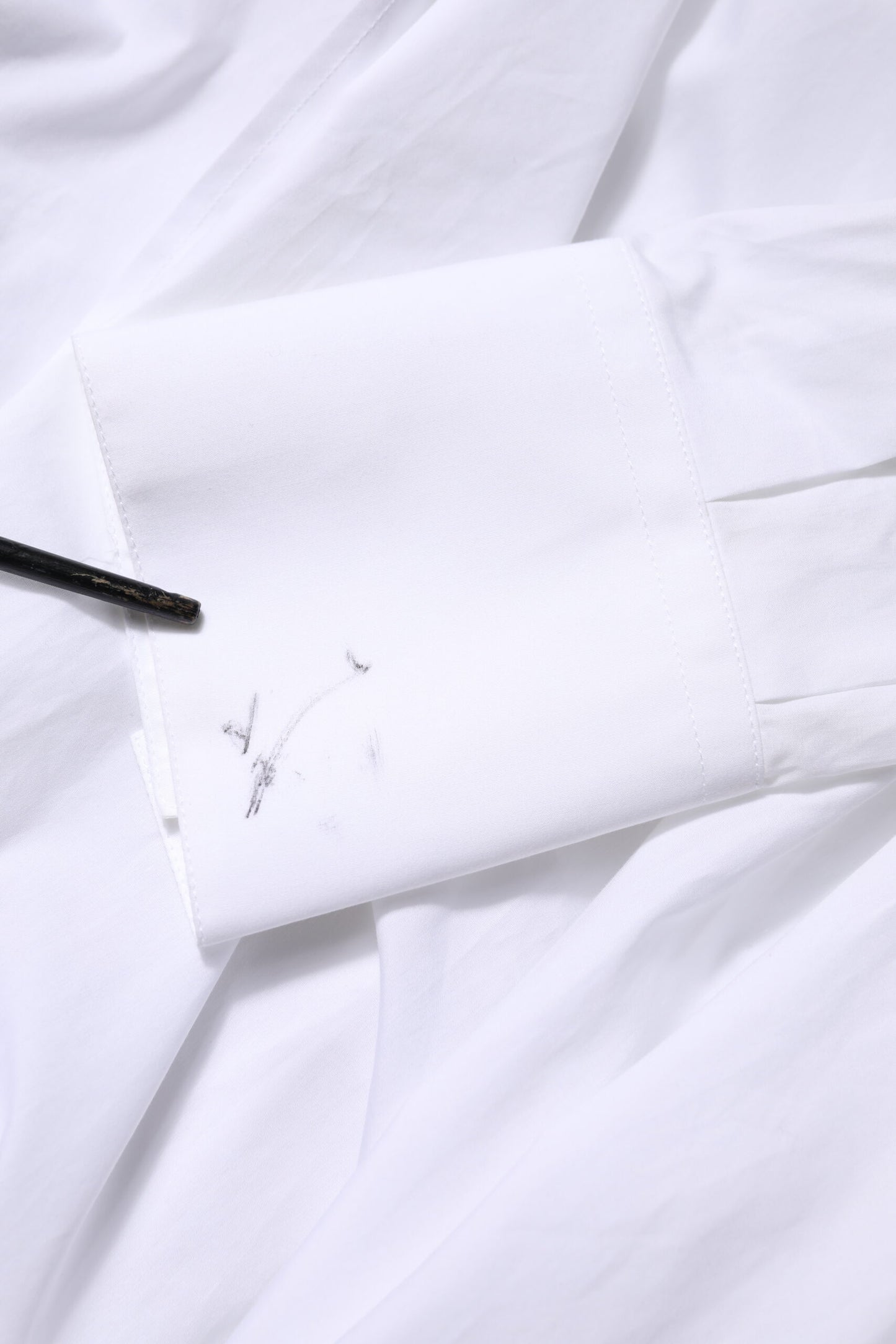 White Cotton Collared Shirt Long Sleeve Top