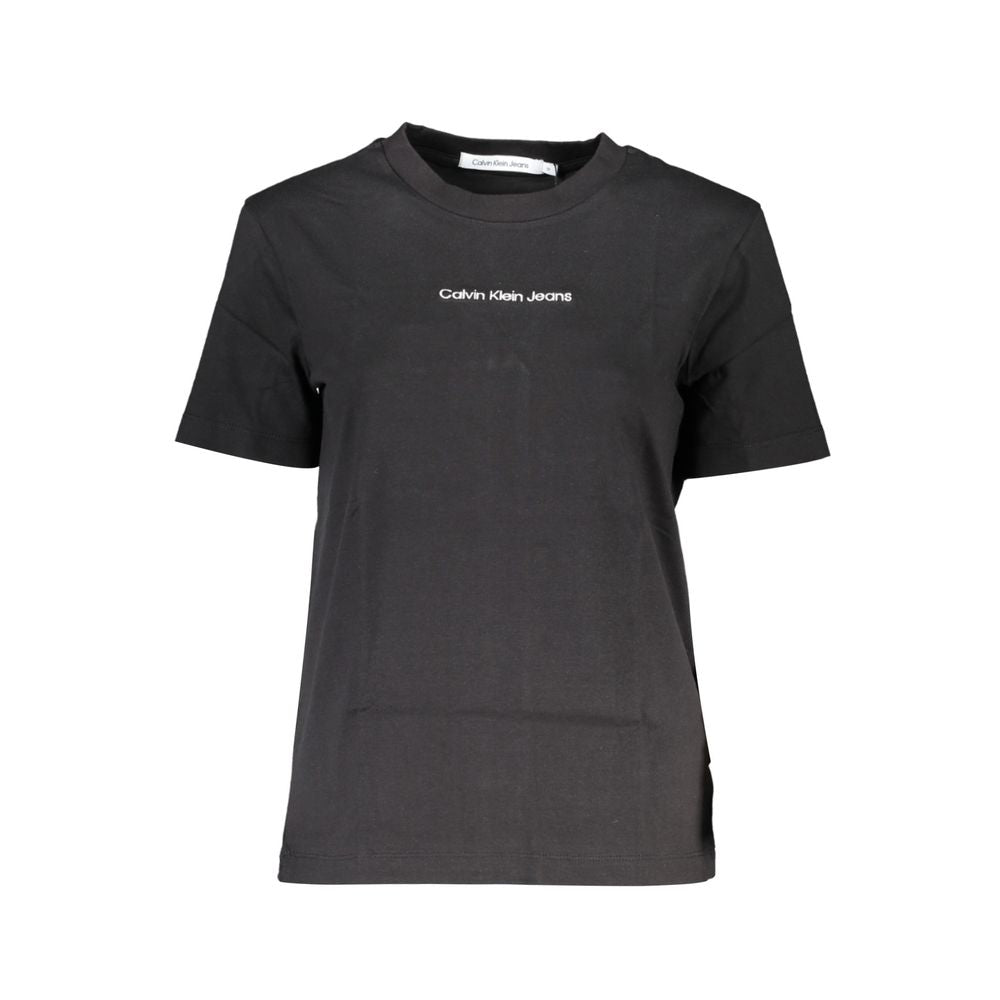 Black Cotton Women T-Shirt