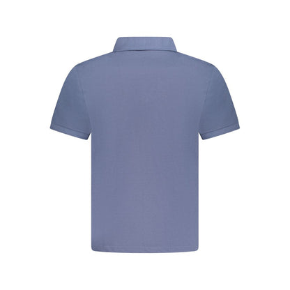 Blue Cotton Men Polo