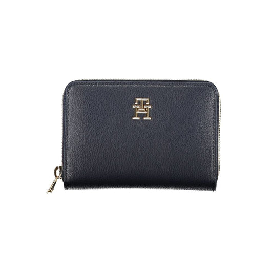Blue Polyurethane Women Wallet