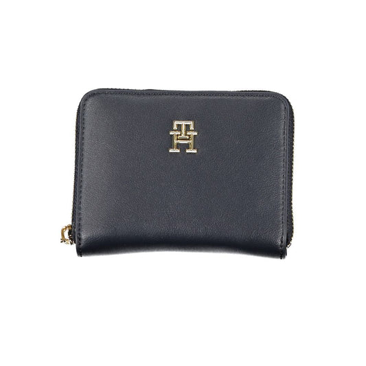 Blue Polyurethane Women Wallet