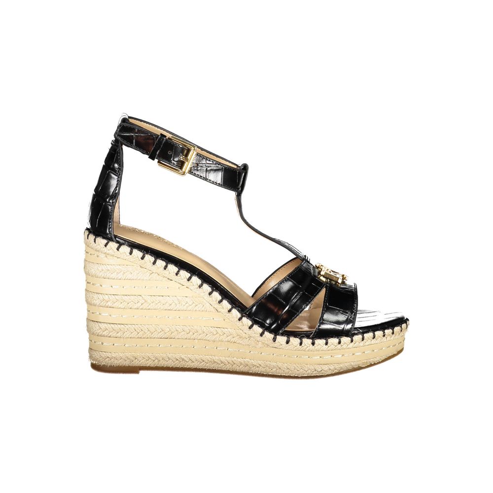 Black Leather Women Sandal