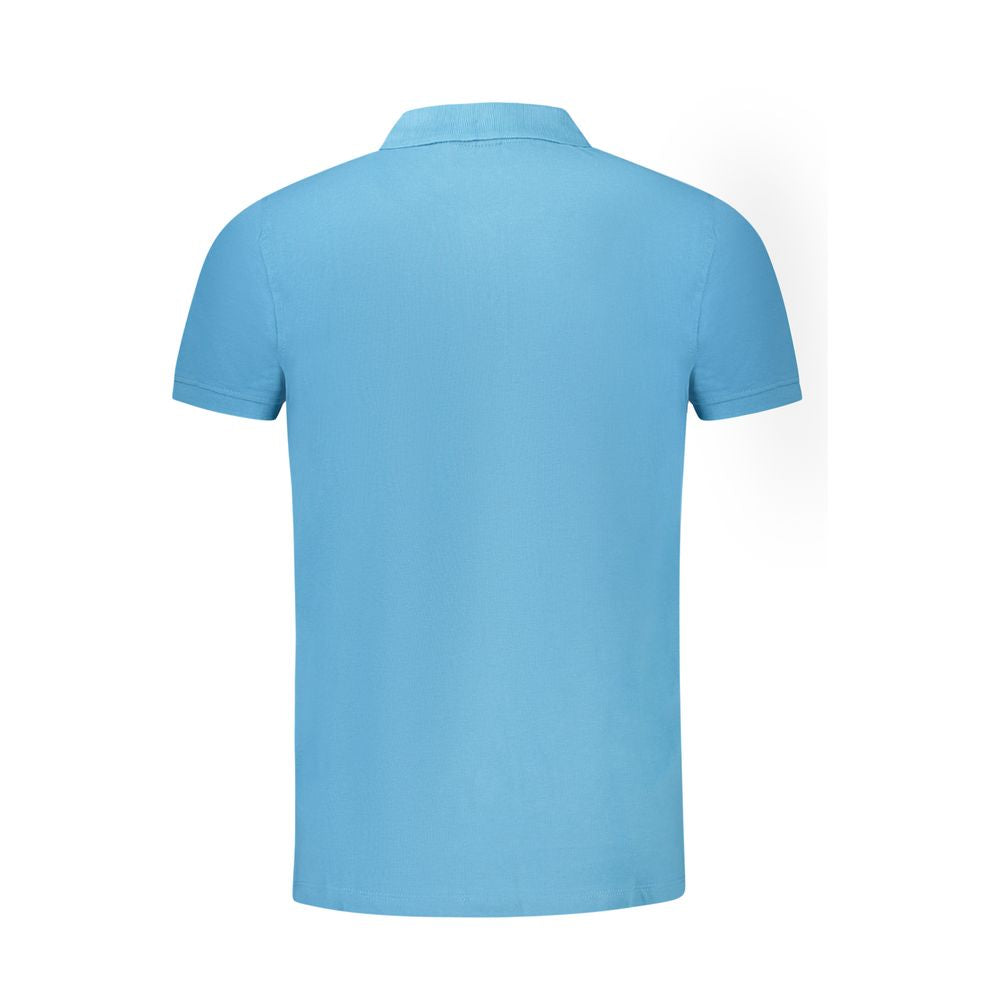 Light Blue Cotton Men Polo Shirt