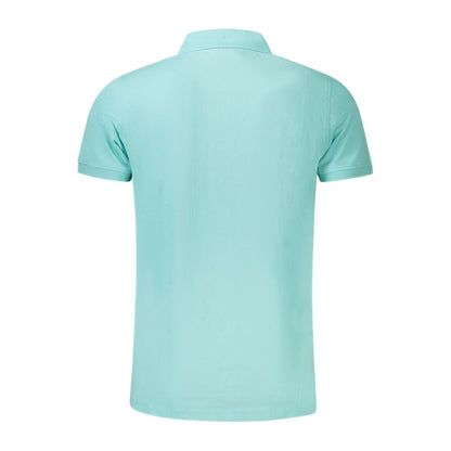 Light Blue Cotton Men Polo Shirt
