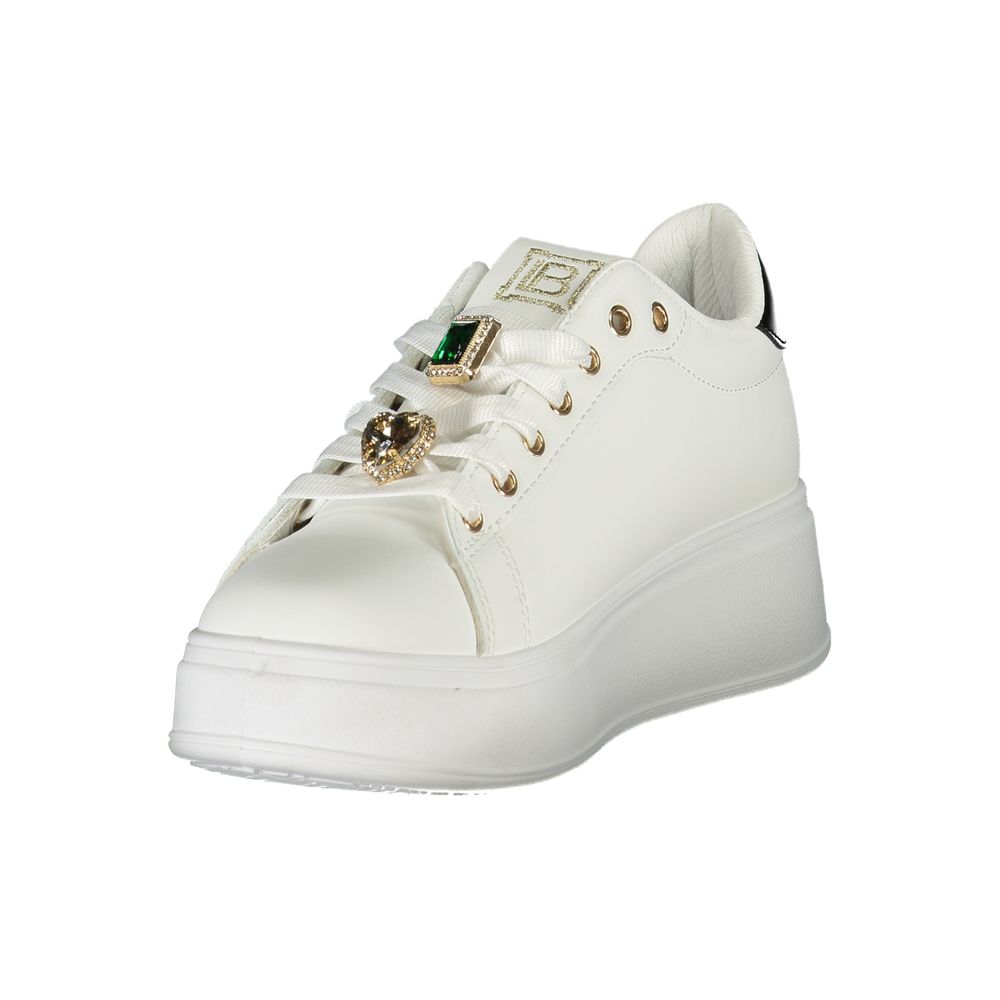 White Synthetic Women Sneaker