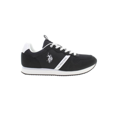 Black Polyester Men's Sneaker
