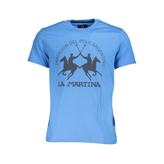 Blu Cotton Men T-Shirt
